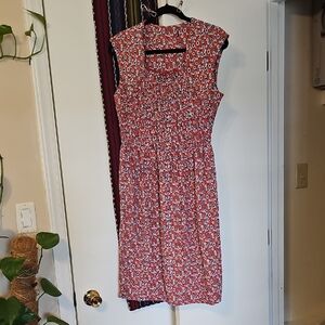 Floral Red Sleeveless Dress